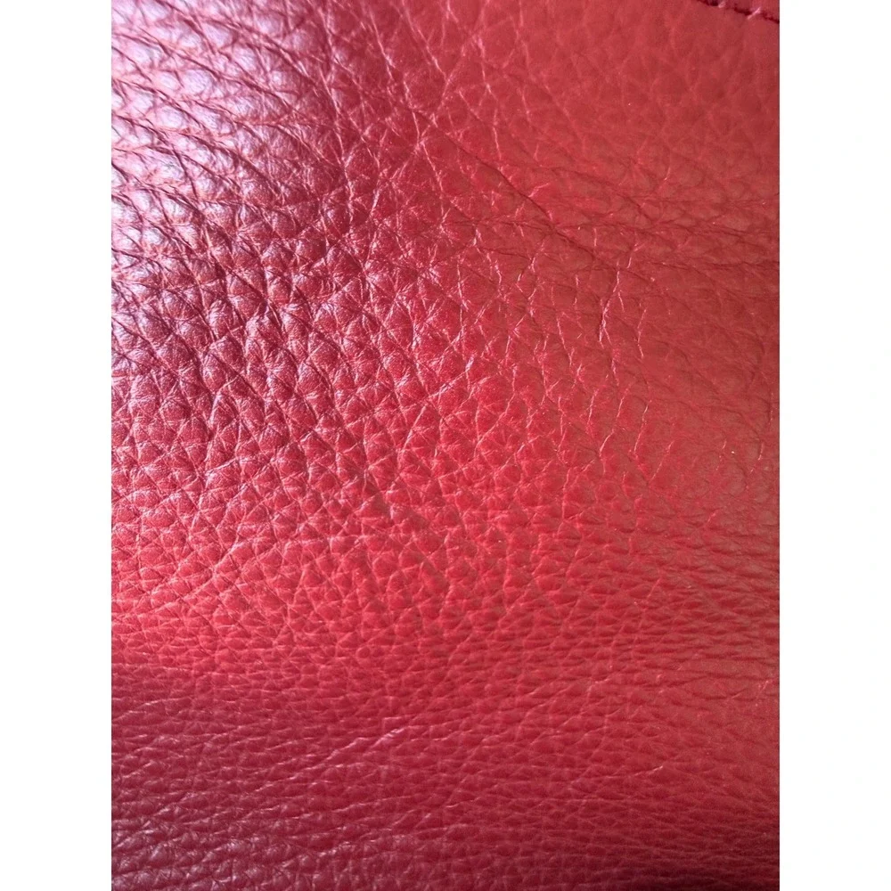 Red Pebbled Leather Convertible Shoulder Bag Crossbody Handbag